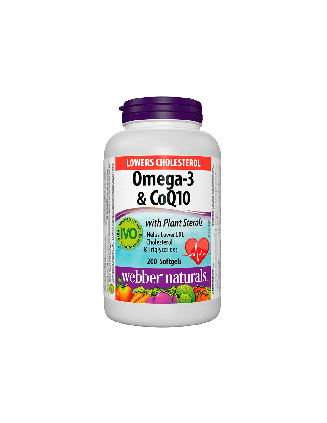 Abbassa il colesterolo Omega-3 & CoQ10+Steroli vegetali/Omega-3 con coenzima Q10 e fitosteroli x 200 capsule softgel