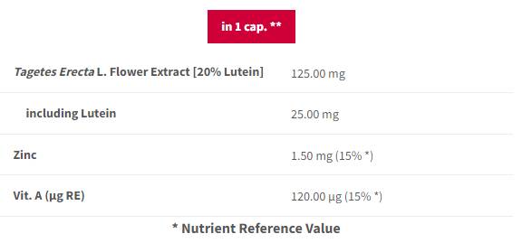 Luteina 25 mg | Per la cura degli occhi - 90 capsule