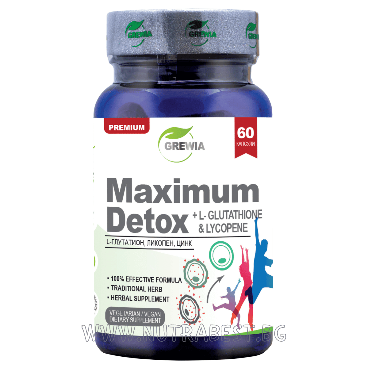 MASSIMA DISINTOSSICAZIONE + L-GLUTATIONE & LYCOPEN /60 CAPSULE, 30 DOSI/ GREWIA
