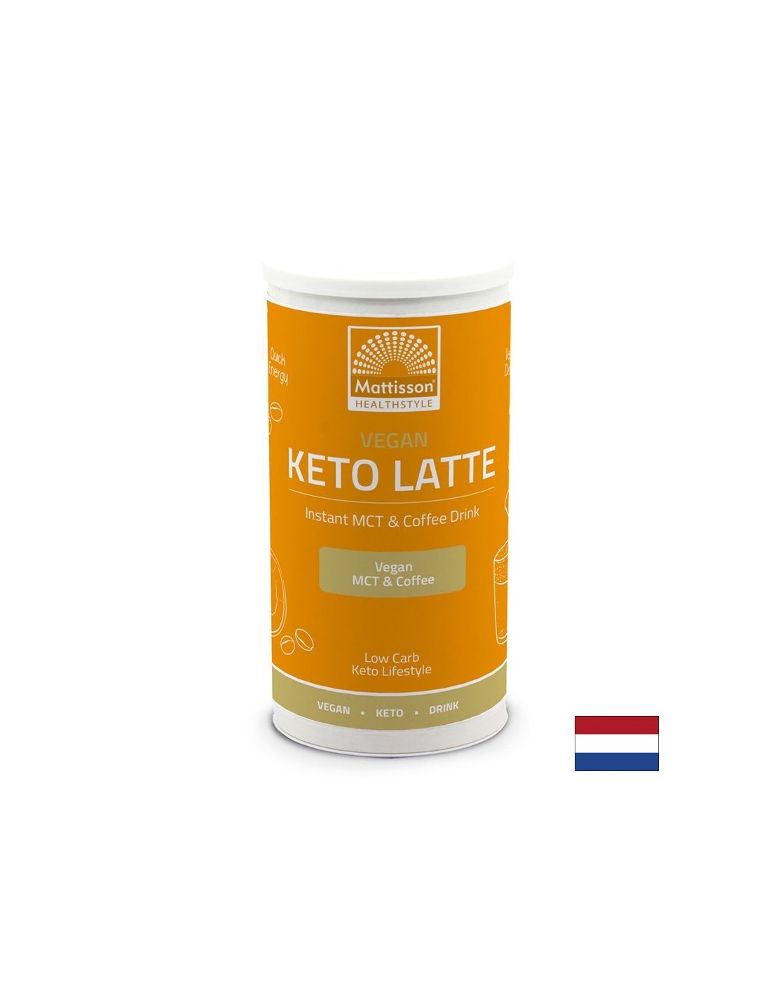 Vegan Keto Latte - Bevanda istantanea con caffè e oli MCT, gusto mandorla, 200 g <tc>Mattisson Healthstyle</tc>