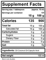 Olio MCT 100% Liquido C8 - 100 ml