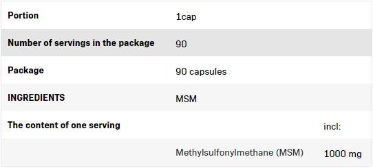 MSM 1000 mg - 90 capsule