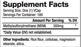 MSM 500 mg/180 capsule