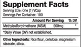 MSM 500 mg/180 capsule