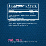 MSM 500 mg. /180 capsule.