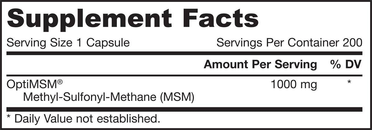 MSM Zolfo 1000 mg - 200 capsule