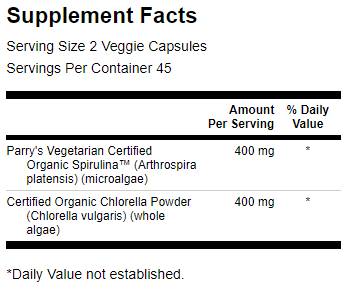 A base di Spirulina Biologica e Clorella 400 mg 90 capsule