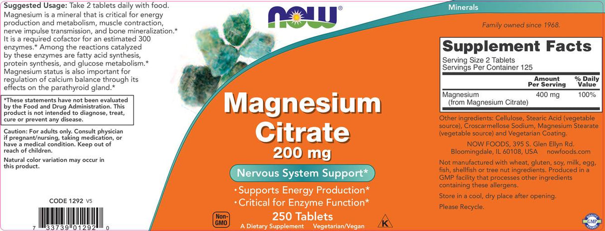 Citrato di magnesio 200 mg - 100 Compresse