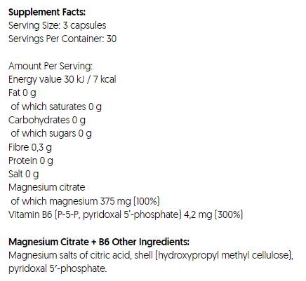 Citrato di magnesio 375 mg + B6 | P-5-P - 90 capsule
