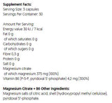 Citrato di magnesio 375 mg + B6 | P-5-P - 90 capsule