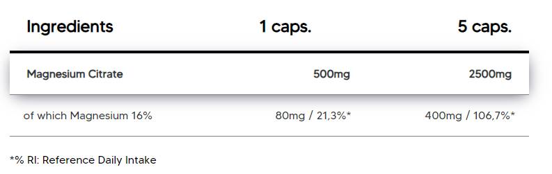 Citrato di magnesio 500 mg - 150 capsule