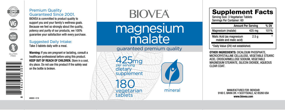 Malato di magnesio 425 mg/180 compresse