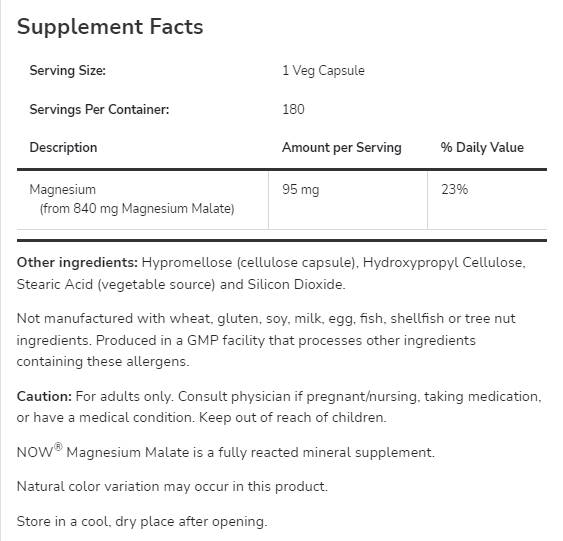 Magnesio Malato 840 mg - 180 capsule