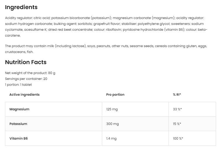 Magnesio + Potassio + B6 | Effervescenti 20 compresse solubili