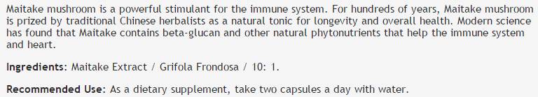 Estratto di funghi Maitake 450 mg - 100 capsule