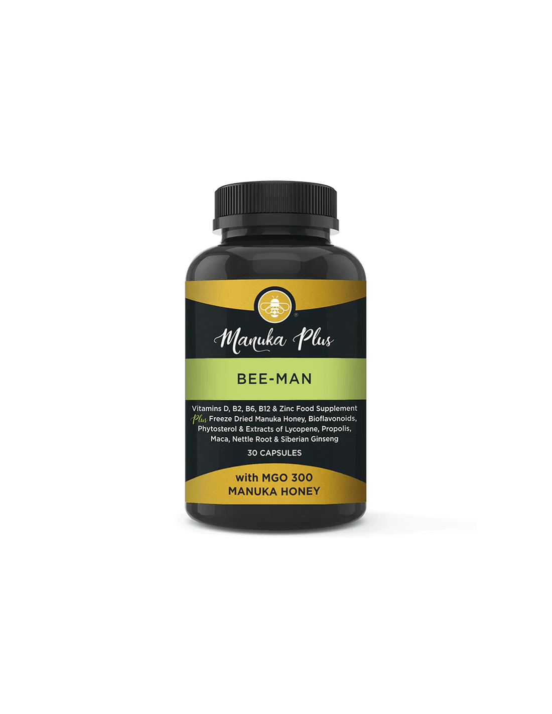 Manuka Plus Bee Man with MGO 300 - Miele di Manuka - Formula per uomo con miele di manuka MGO 300, 30 capsule