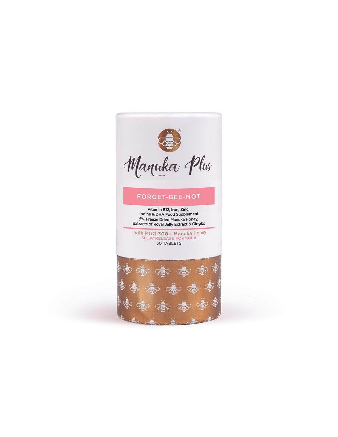 Manuka Plus® Forget-Bee-Not/Formula dalla memoria forte con miele di Manuka, MGO 300, 30 compresse
