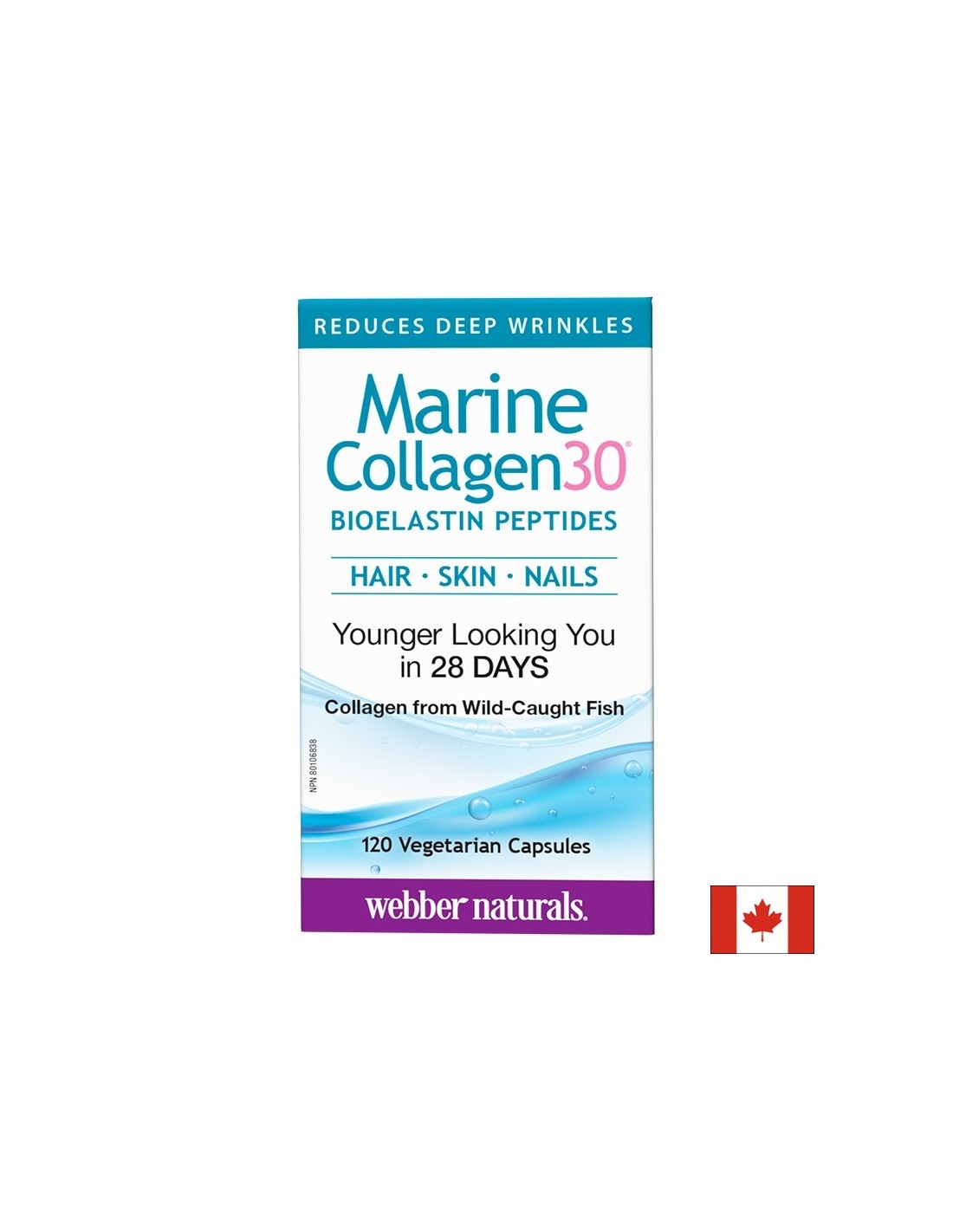 Peptidi di Bioelastina Marine Collagen30® - Collagene marino con peptidi di bioelastina, 120 capsule