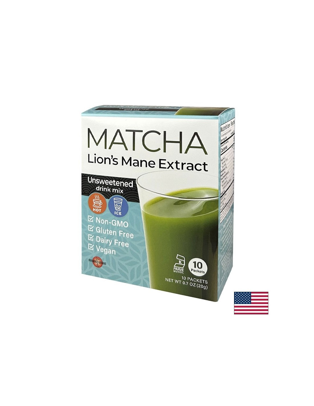 Matcha con estratto di Criniera di Leone - super focus - Carica energetica e concentrazione - Bevanda istantanea, 10 bustine