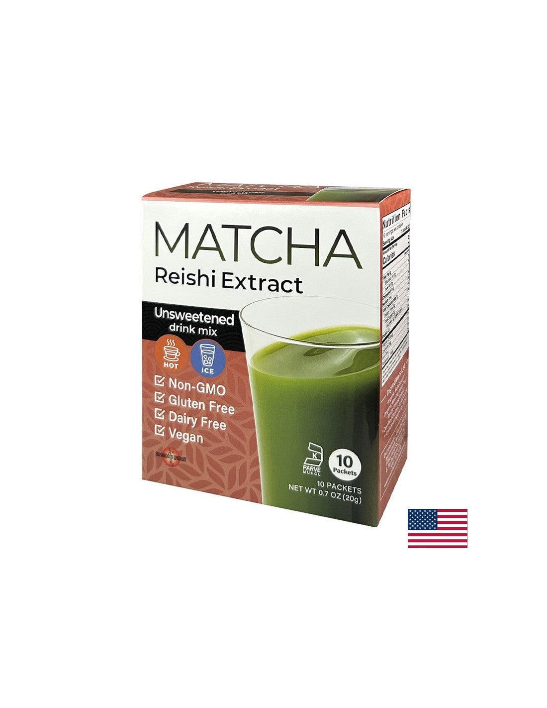Matcha con estratto di fungo Reishi, 10 bustine