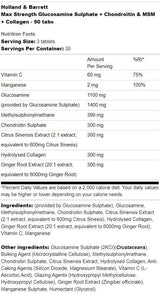 Solfato di glucosamina a massima potenza | Inoltre condroitina, MSM e collagene - 180 compresse