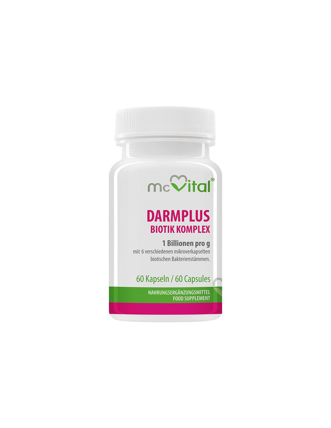 McVital® DarmPlus ProBiotik Komplex - 1 trilione di batteri probiotici, 60 capsule <tc>Vitabay</tc>