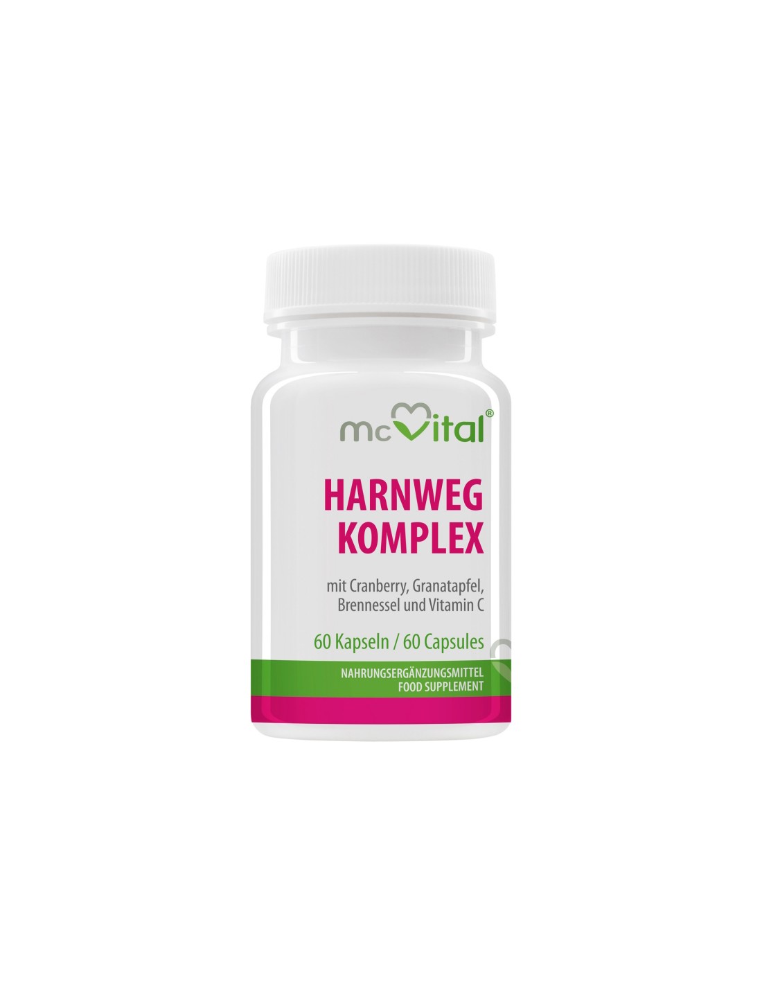 McVital® HarnWeg Komplex - Complesso per le vie urinarie con mirtillo rosso, melograno, ortica e vitamina C, 60 capsule <tc>Vitabay</tc>
