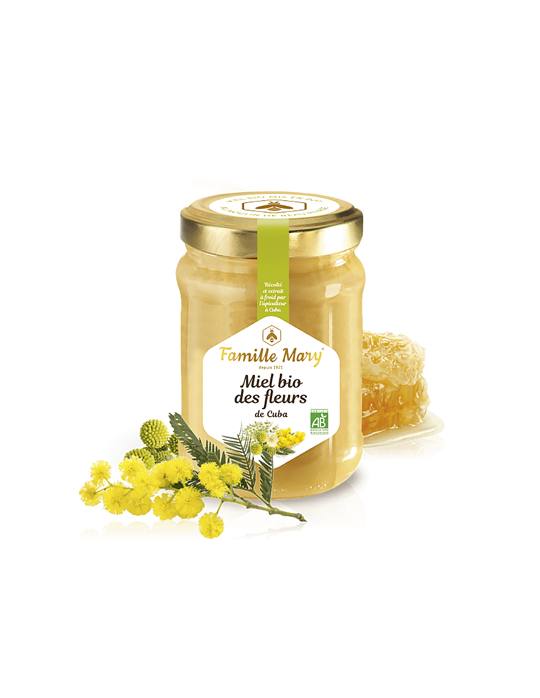 Miele di palma reale e mimosa biologico (dall'isola di Cuba) - Miel bio de fleurs de Cuba, 230 g