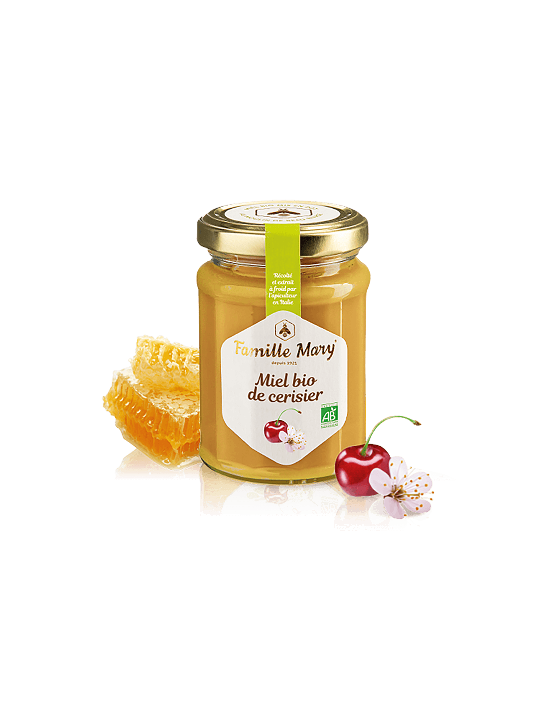 Miel bio de cerisier/Miele di fiori di ciliegio biologico, 230 g Famille Mary
