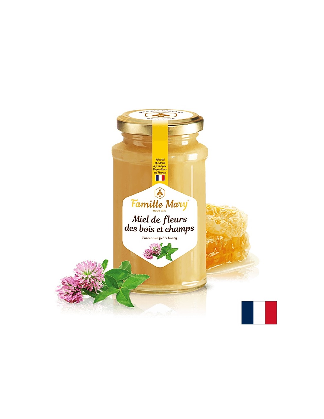 Miel de fleurs des bois et champs /Bouquet di miele di fiori di campo e di bosco ed erbe aromatiche, 360 g Famille Mary