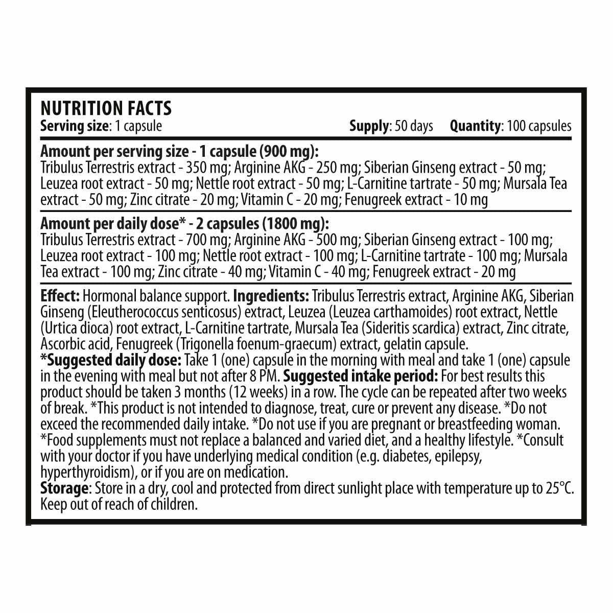 Testo Militare 900 mg - 100 capsule