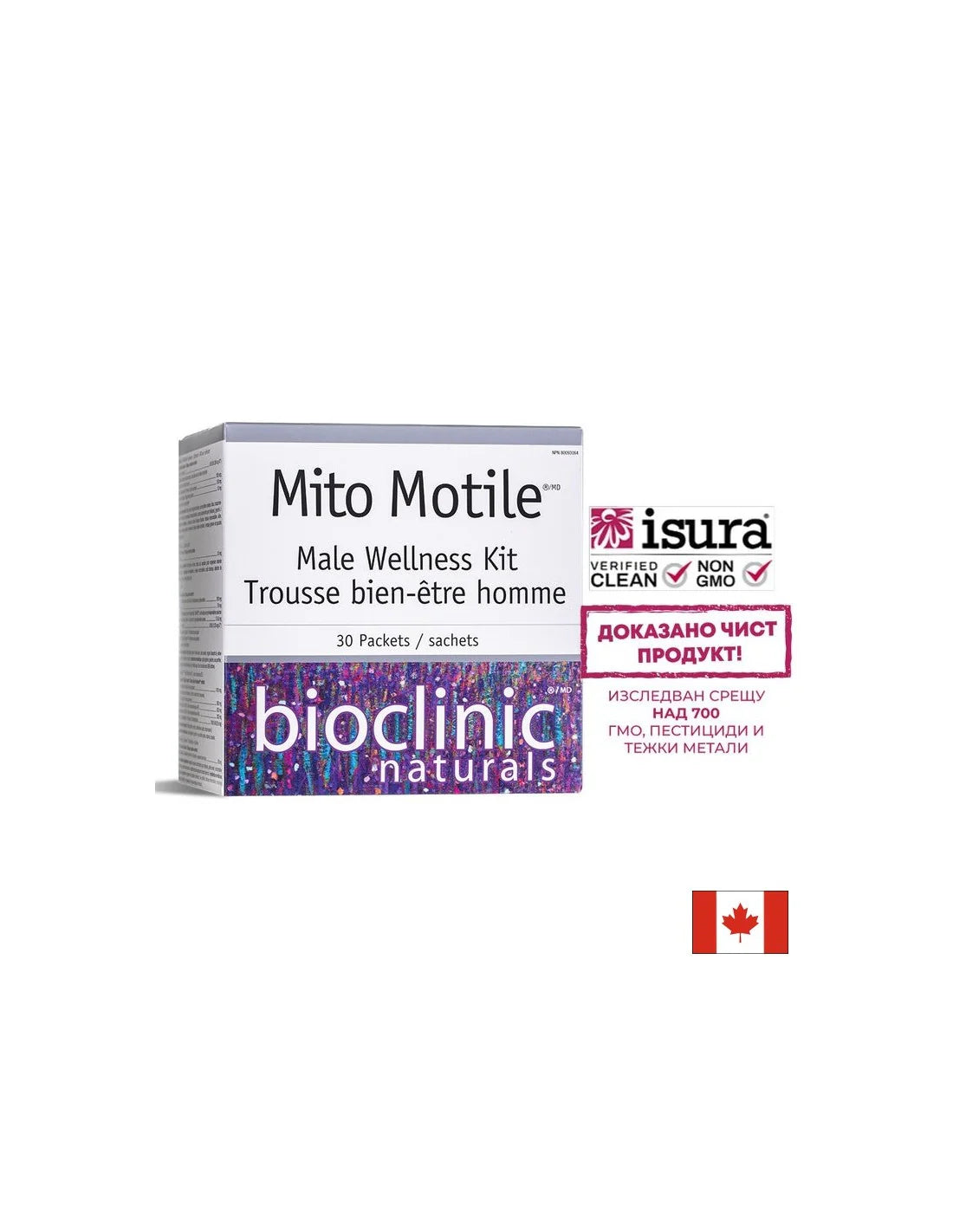 Mito Motile™ Male Wellness Kit - Formula per la fertilità maschile, 30 bustine <tc>Natural Factors</tc>