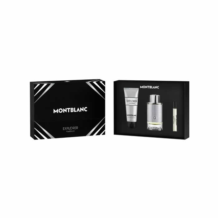 <tc>MONTBLANC</tc> Explorer Platinum Eau De Perfume Spray 100ml Set 3 pezzi