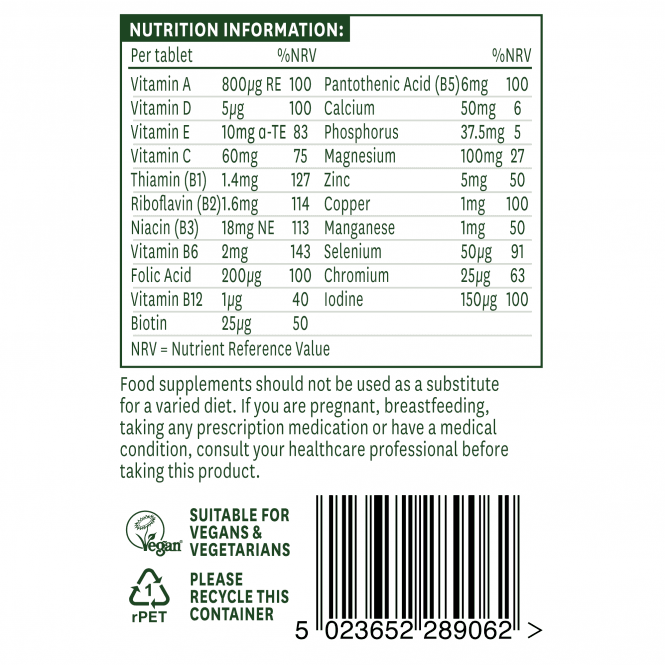 Multivitaminici & Minerali senza ferro (Multivitaminici) & Minerali) 60 compresse NaturesAid