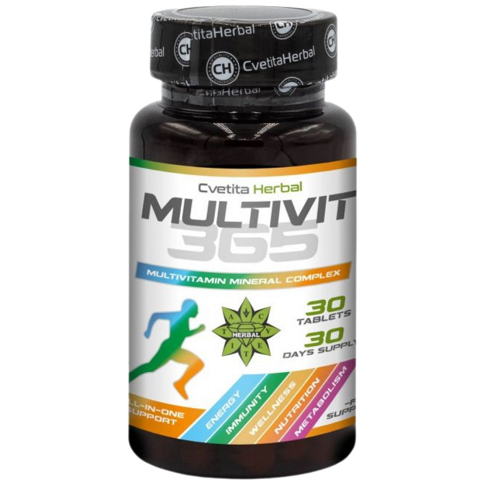 MultiVit 365 - Multivitaminici e Minerali - 30 Compresse