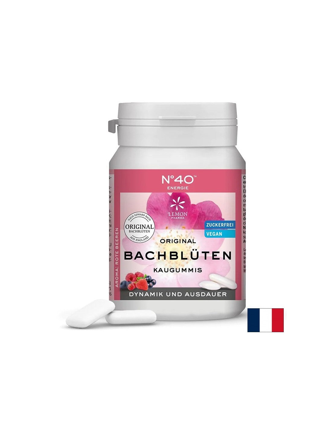 Gomma da masticare alle essenze floreali del Dr. Bach N°40 - Energy, 40 pezzi al gusto di frutti di bosco