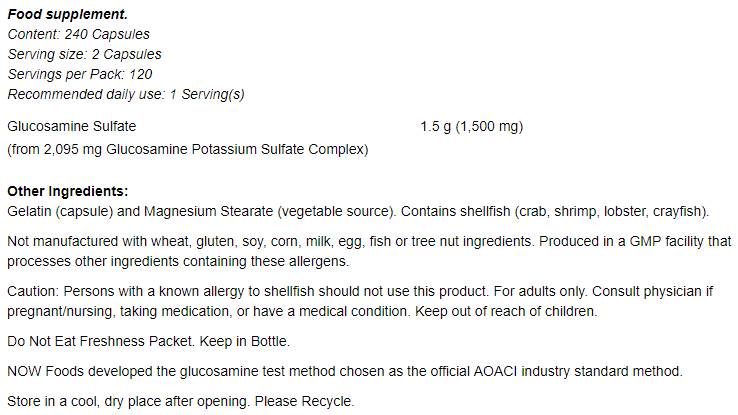 Glucosamina solfato 750 mg - 240 capsule