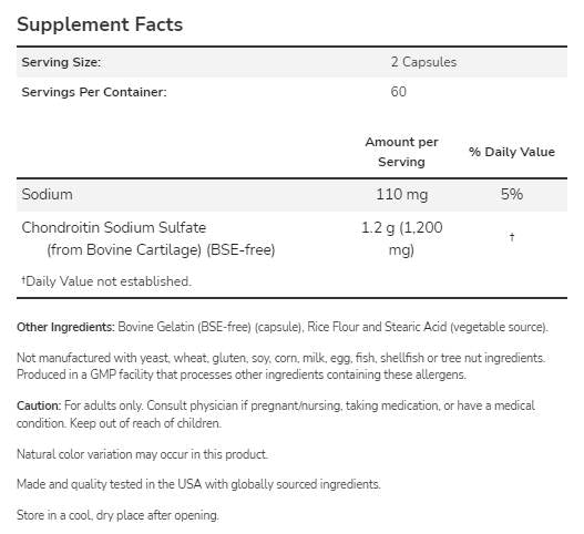Condroitina solfato 600 mg - 120 capsule