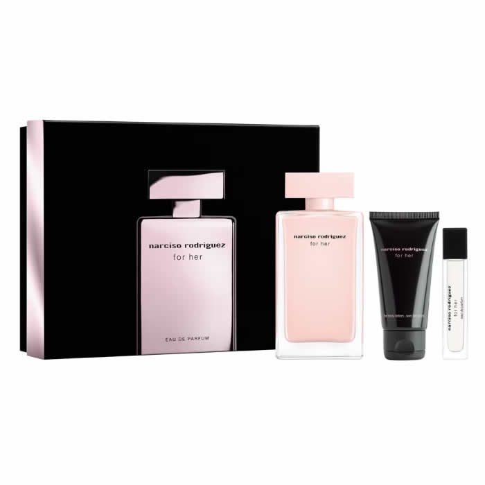 <tc>NARCISO RODRIGUEZ</tc> For Her Eau De Perfume Spray 100ml Set 3 pezzi