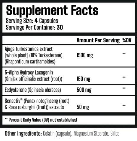 Nattyquad | Stack naturale per lo sviluppo muscolare - 120 capsule