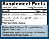 Beta carotene naturale 20.000 UI/100 compresse.