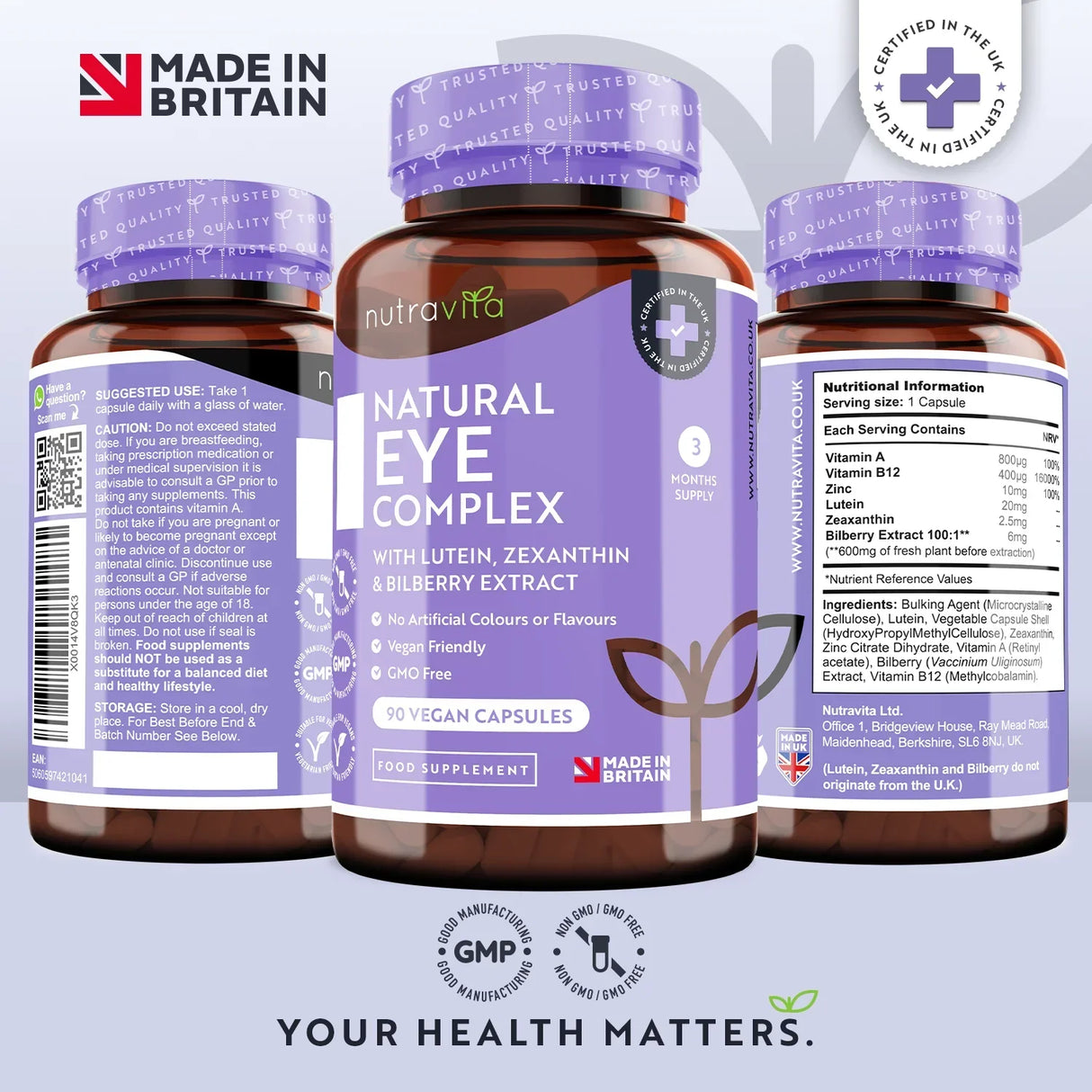 Vitamine per gli occhi /naturali/ - Natural Eye Complex 90 capsule vegane