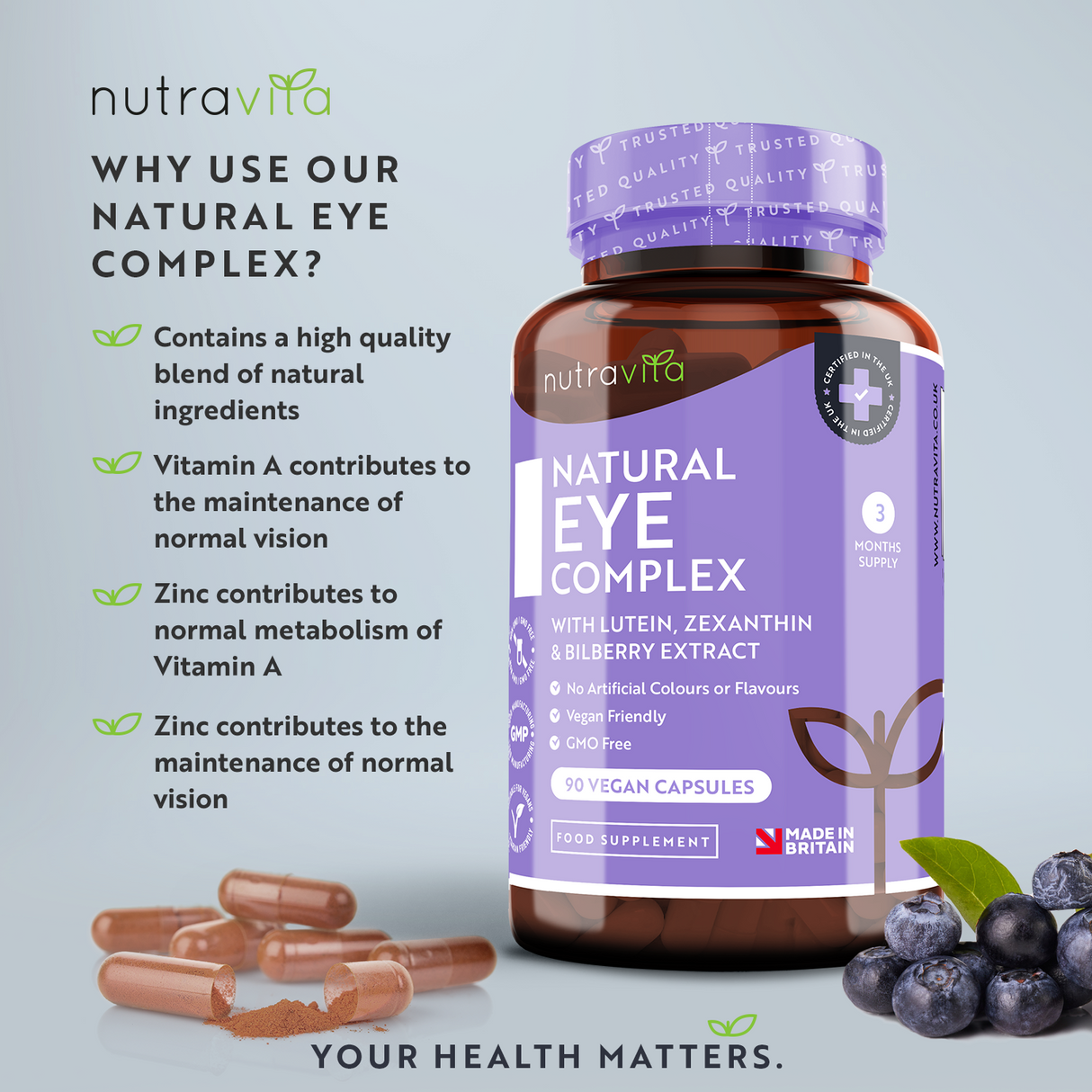 Vitamine per gli occhi /naturali/ - Natural Eye Complex 90 capsule vegane