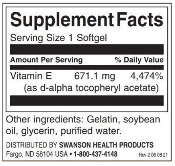 Vitamina E naturale 1000 UI - 100 capsule gel