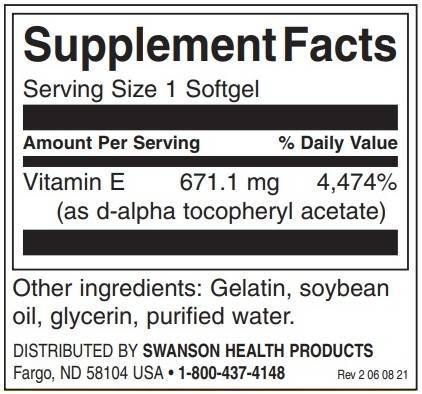 Vitamina E naturale 1000 UI - 60 capsule gel
