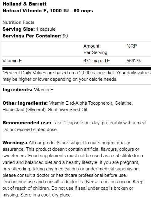 Vitamina E naturale 1000 UI - 90 capsule