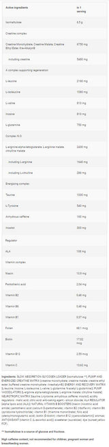 Energizzante al nitrobolone | Formula completa pre-allenamento - 600 grammi