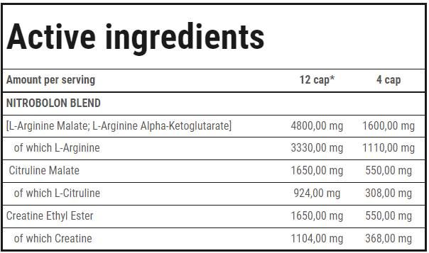 Nitrobolone | Capsule pre-allenamento senza stimolanti - 150 capsule