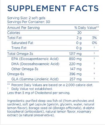 Nordic Beauty Omega-3 | Con Olio di Borragine - 60 Capsule Gel