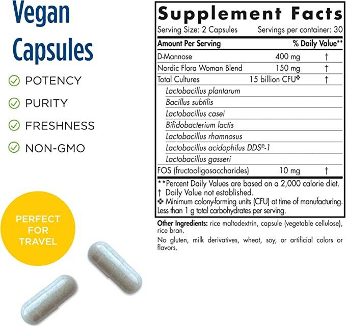 Nordic Flora Probiotic Donna | 15 miliardi di cellule attive - 60 capsule
